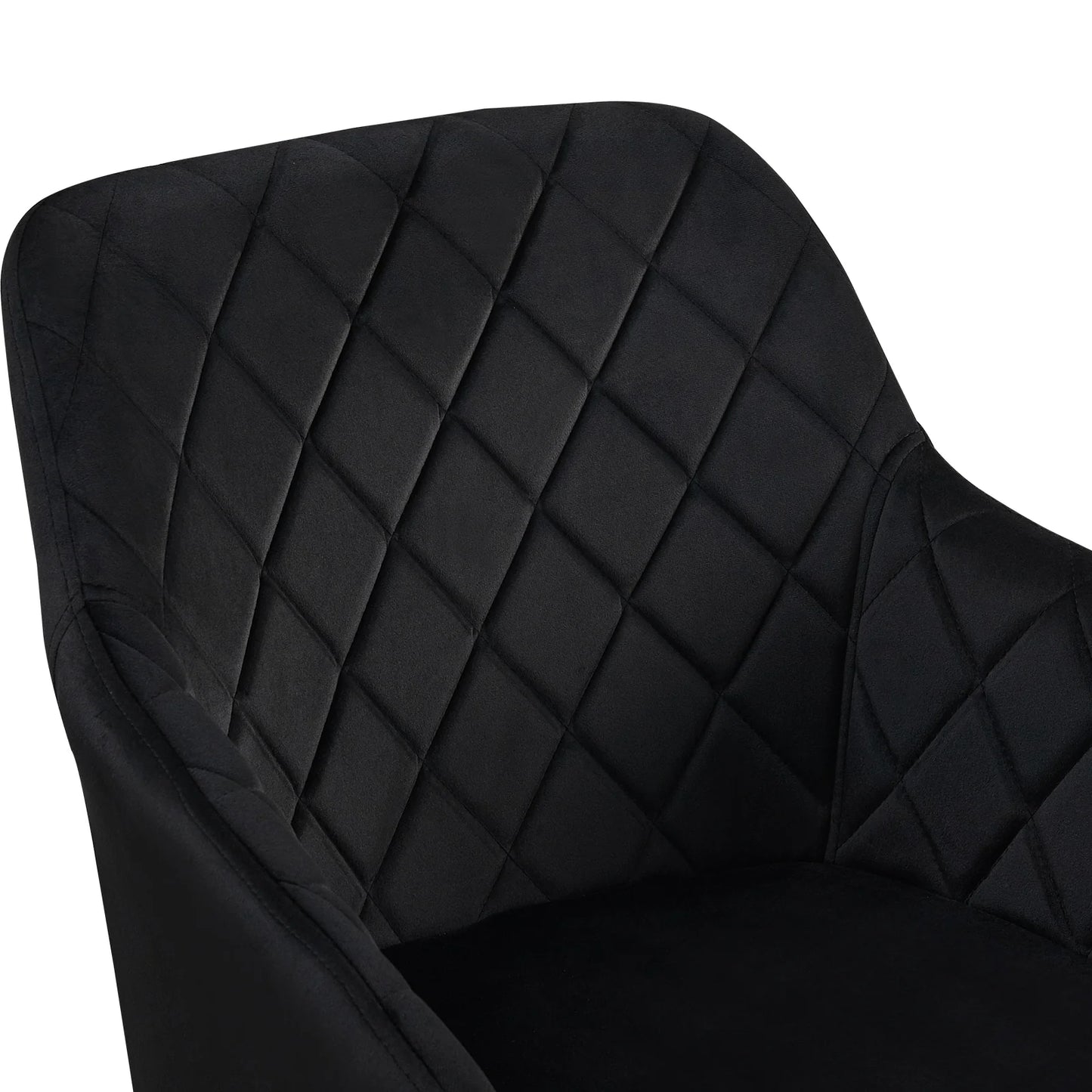 [SET OF 2] OFCASA BLACK VELVET ACCENT ARMCHAIRS LEISURE CHAIRS