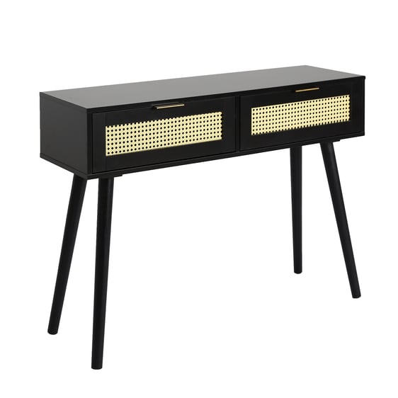 Cane console table