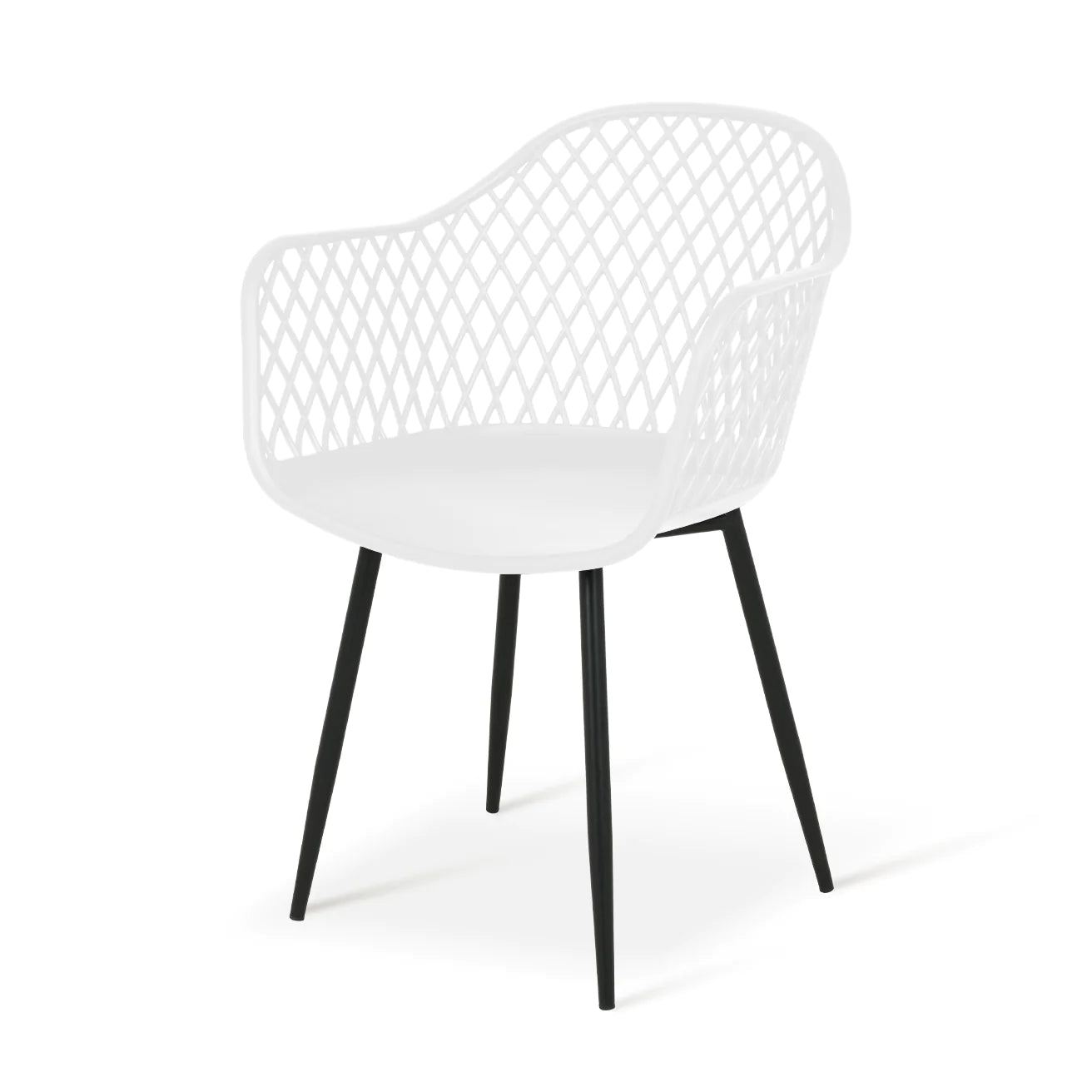 [SET OF 2] OFCASA PLASTIC ARMCHAIRS MODERN CASUAL CHAIRS